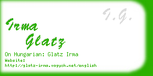 irma glatz business card